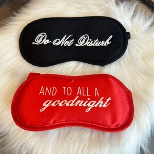 Themed Light Blocking Sleep Eye Mask Bundle of Two Red and Black